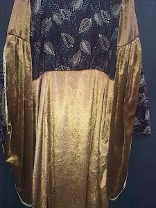 Adult Female Costumes to Hire - Medieval-Brown and gold dress 